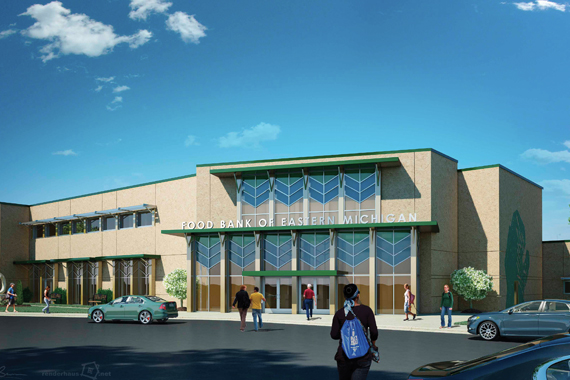A rendering of the new hunger solution center, scheduled to open September 1, 2014.