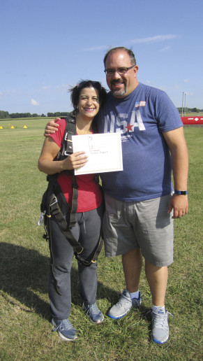 State Senator Jim Ananich was proud of his wife, Andrea, who conquered a fear of heights with her jump that day. 