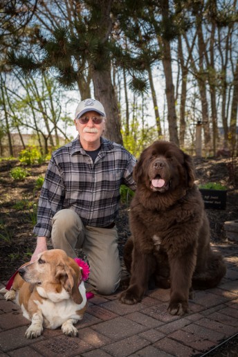 Randy BenYo with his therapy dogs, Freckles and mooch.