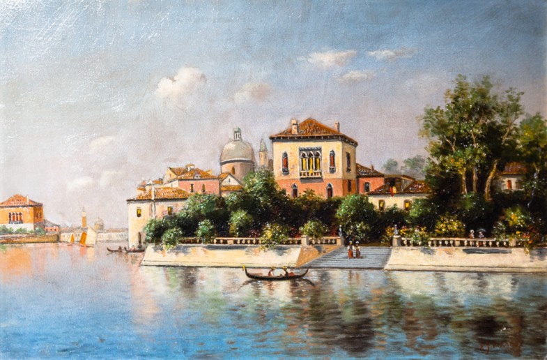 Oil on canvas, After Canaletto