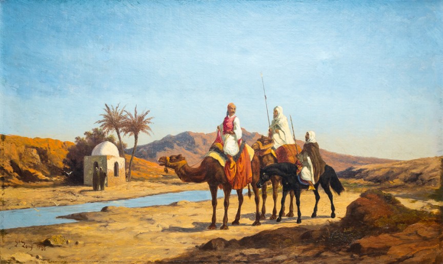 Oil on Canvas, Desert Scene, 19th Century