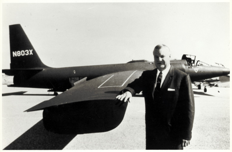 STANDING WITH AN EARLY VARIANT OF THE U-2